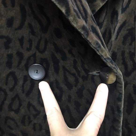 Lorovi Vintage Animal Print Velvet Coat M - Picture 4 of 8